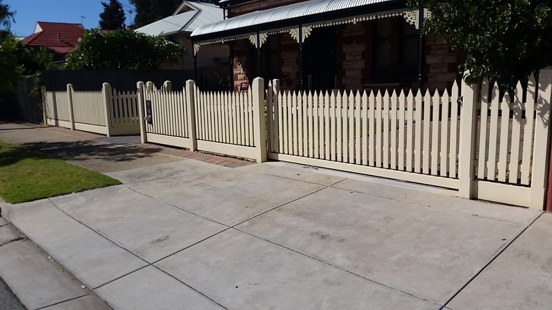Timber picket fence